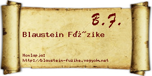Blaustein Füzike névjegykártya